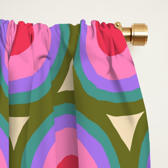 Geometric Mid Century Modern Pattern Window Curtain Gallery Image 2