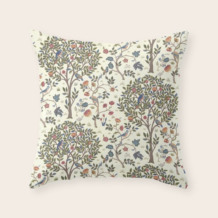 William Morris Vintage Kelmscott Tree Antique Art Throw Pillow Gallery Image 6