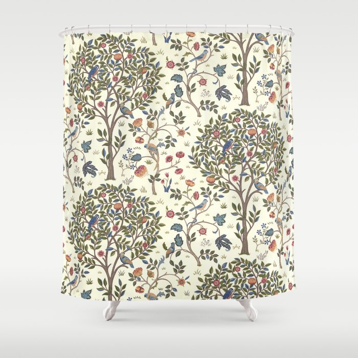 William Morris Vintage Kelmscott Tree Antique Art Shower Curtain Gallery Image 1