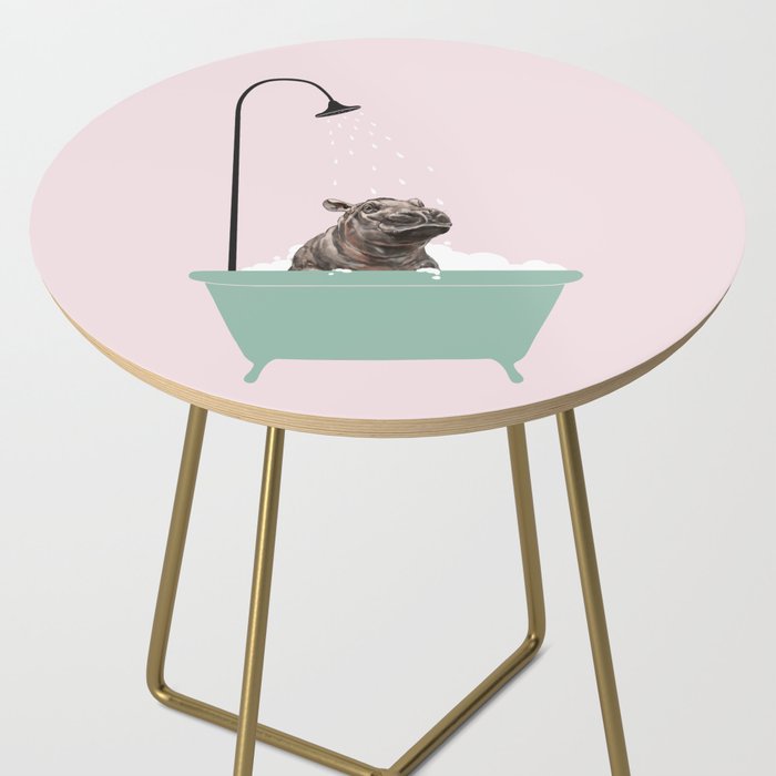 Hippo Enjoying Bubble Bath Side Table Gallery Image 2