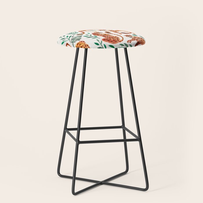 Cheetah Collection - Orange & Green Palette Stool Gallery Image 1