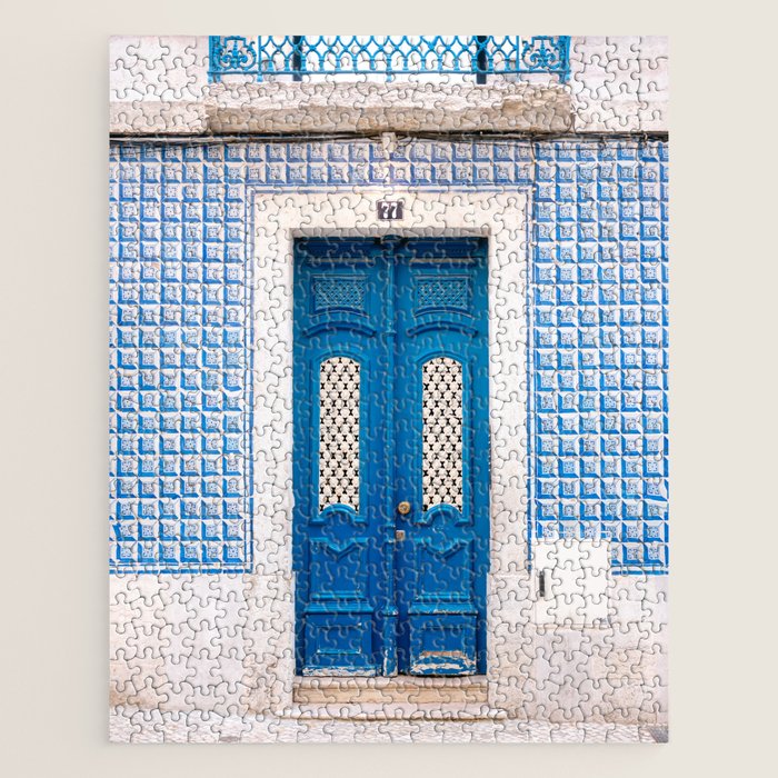 Lisbon Blue Door | Portugal fine art travel photography print Jigsaw Puzzle Gallery Image 1