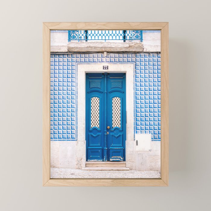 Lisbon Blue Door | Portugal fine art travel photography print Mini Art Print