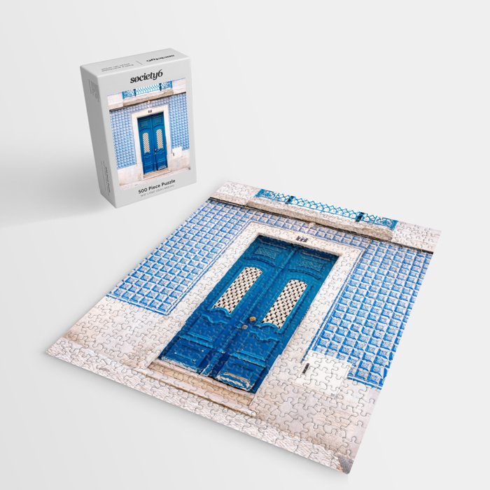 Lisbon Blue Door | Portugal fine art travel photography print Jigsaw Puzzle Gallery Image 2
