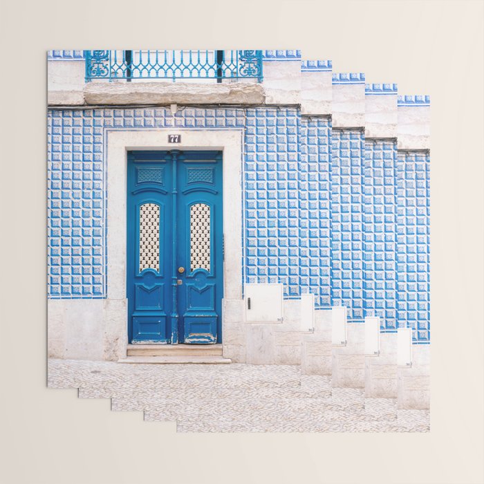 Lisbon Blue Door | Portugal fine art travel photography print Wrapping Paper Gallery Image 3