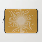 Mid Century Modern Sunburst in Dark Mustard and Beige Laptop Sleeve Gallery Image 1