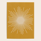 Mid Century Modern Sunburst in Dark Mustard and Beige Poster Gallery Image 4