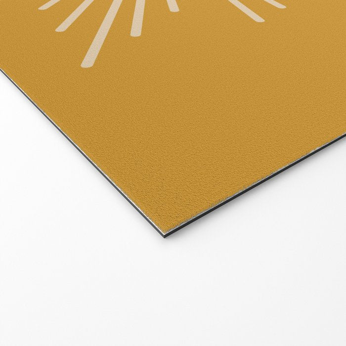 Mid Century Modern Sunburst in Dark Mustard and Beige Welcome Mat Gallery Image 2