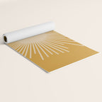 Mid Century Modern Sunburst in Dark Mustard and Beige Yoga Mat Gallery Image 2