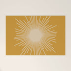 Mid Century Modern Sunburst in Dark Mustard and Beige Welcome Mat Gallery Image 1