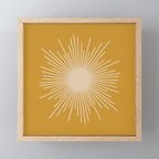 Mid Century Modern Sunburst in Dark Mustard and Beige Mini Art Print Gallery Image 1