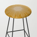 Mid Century Modern Sunburst in Dark Mustard and Beige Stool Gallery Image 2