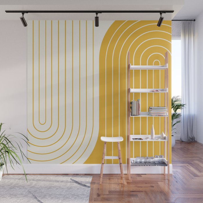 Two Tone Line Curvature LXXXIII Wall Mural Gallery Image 1