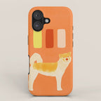 Dog and Dashes - Light Orange and Orange iPhone Case Gallery Image 1