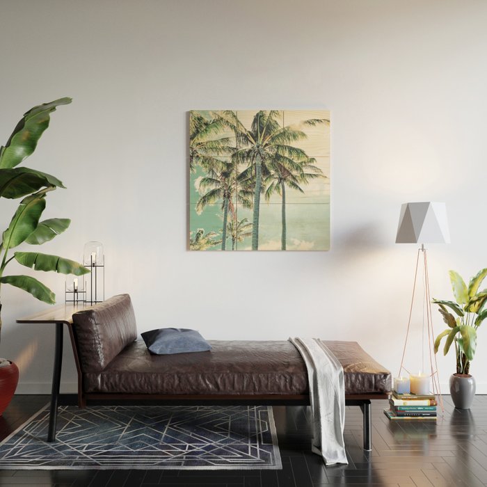 Under the palms Wood Wall Art Gallery Image 2