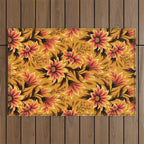 Gazania Floral - Orange Gold Outdoor Rug Gallery Image 1