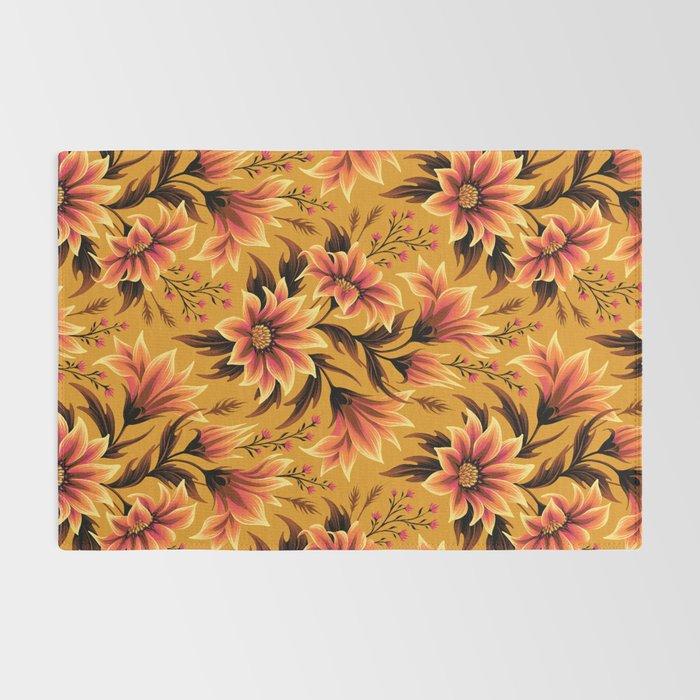 Gazania Floral - Orange Gold Rug Gallery Image 2
