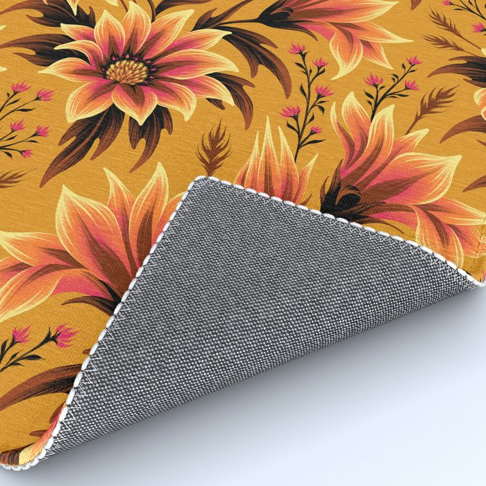 Gazania Floral - Orange Gold Rug Gallery Image 4