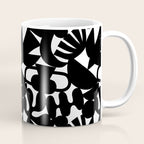 Black and white organic nature shape art pattern Coffee Mug Gallery Image 1