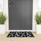 Black and white organic nature shape art pattern Welcome Mat Gallery Image 3