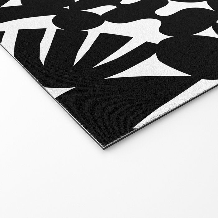 Black and white organic nature shape art pattern Welcome Mat Gallery Image 2