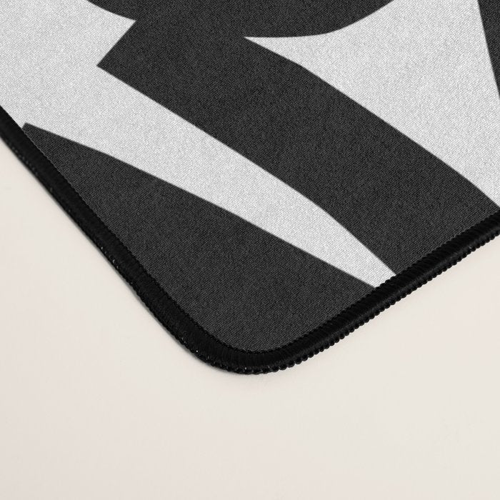 Black and white organic nature shape art pattern Desk Mat Gallery Image 4