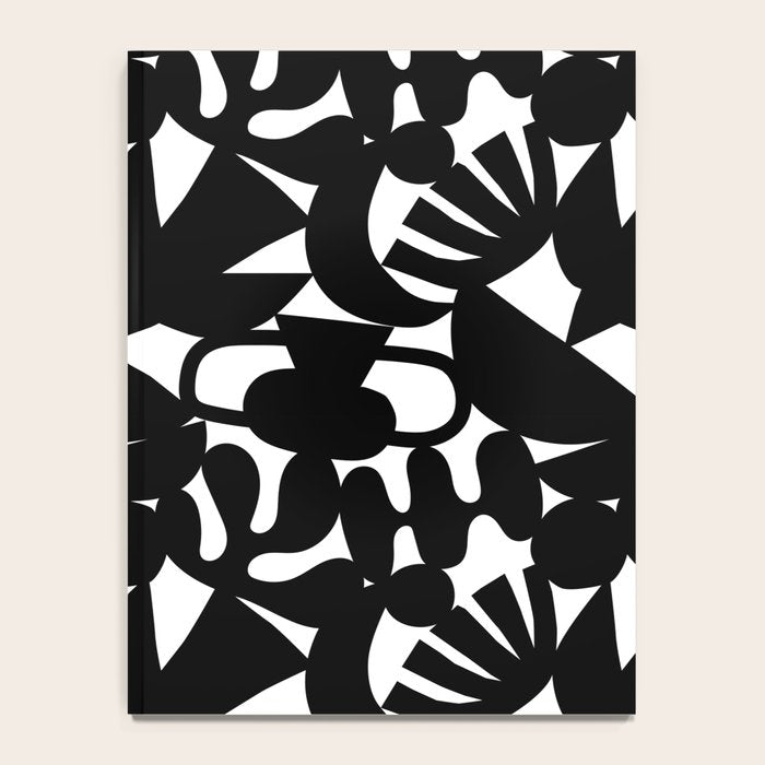Black and white organic nature shape art pattern Notebook Gallery Image 4