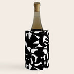 Black and white organic nature shape art pattern Wine Chiller Gallery Image 2