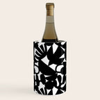 Black and white organic nature shape art pattern Wine Chiller Gallery Image 1
