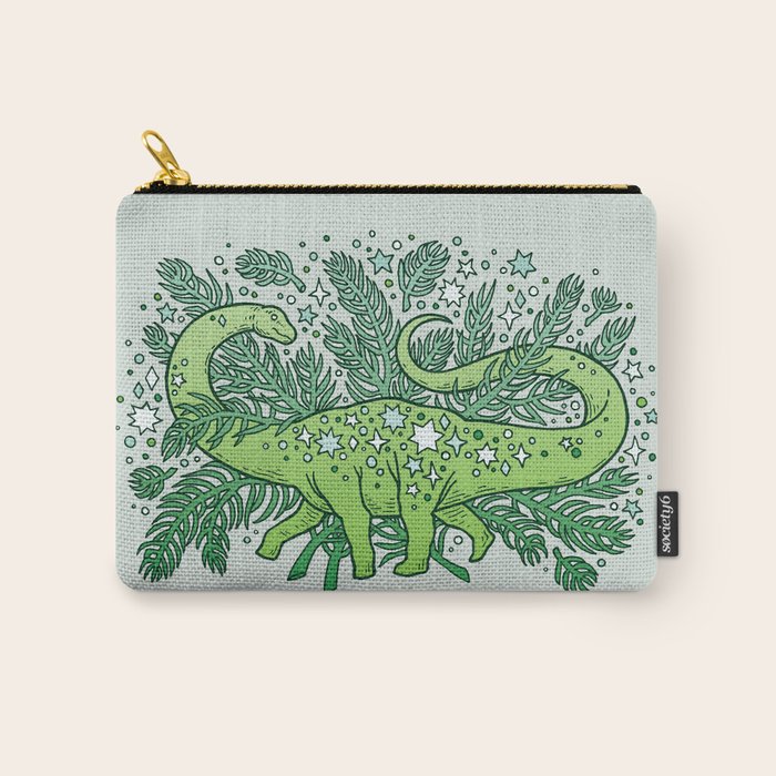 Evergreen Apatosaurus | Dinosaur Cosmic Festive Art Carry All Pouch Gallery Image 1