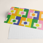 Colorful Retro Geometric Spring Rektangel Pattern with Yellow Wrapping Paper Gallery Image 2