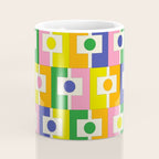 Colorful Retro Geometric Spring Rektangel Pattern with Yellow Coffee Mug Gallery Image 4