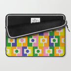 Colorful Retro Geometric Spring Rektangel Pattern with Yellow Laptop Sleeve Gallery Image 2