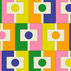 Colorful Retro Geometric Spring Rektangel Pattern with Yellow Coffee Mug Gallery Image 2