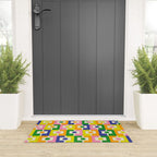 Colorful Retro Geometric Spring Rektangel Pattern with Yellow Welcome Mat Gallery Image 3