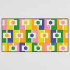 Colorful Retro Geometric Spring Rektangel Pattern with Yellow Desk Mat Gallery Image 3