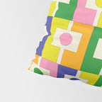 Colorful Retro Geometric Spring Rektangel Pattern with Yellow Pillow Sham Gallery Image 4