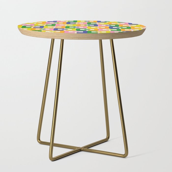 Colorful Retro Geometric Spring Rektangel Pattern with Yellow Side Table Gallery Image 1