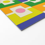 Colorful Retro Geometric Spring Rektangel Pattern with Yellow Welcome Mat Gallery Image 2