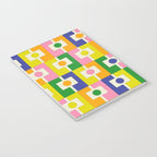 Colorful Retro Geometric Spring Rektangel Pattern with Yellow Notebook Gallery Image 3