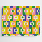 Colorful Retro Geometric Spring Rektangel Pattern with Yellow Jigsaw Puzzle Gallery Image 1