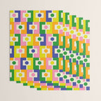 Colorful Retro Geometric Spring Rektangel Pattern with Yellow Wrapping Paper Gallery Image 3