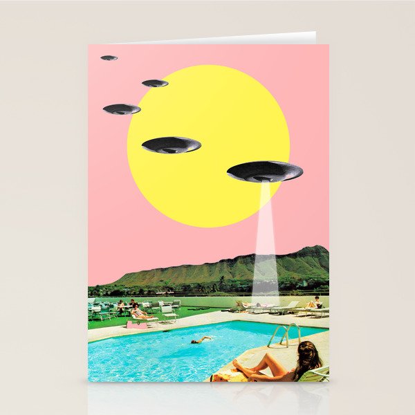 Invasion on vacation (UFO in Hawaii) Stationery Card Gallery Image 1