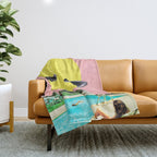 Invasion on vacation (UFO in Hawaii) Throw Blanket Gallery Image 1