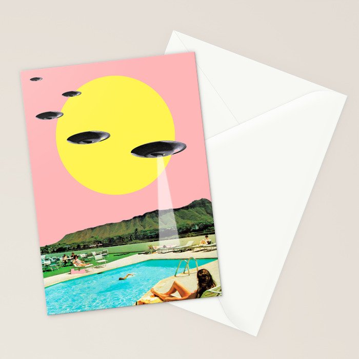 Invasion on vacation (UFO in Hawaii) Stationery Card Gallery Image 2