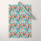 Vintage Y2K cartoon sticker pattern Wrapping Paper Gallery Image 1
