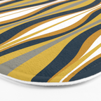 Hourglass Abstract Mid Century Modern Retro Pattern in Mustard Yellow, Navy Blue, Grey, and White Bath Mat Gallery Image 3