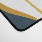 Hourglass Abstract Mid Century Modern Retro Pattern in Mustard Yellow, Navy Blue, Grey, and White Desk Mat Gallery Image 4
