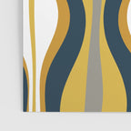 Hourglass Abstract Mid Century Modern Retro Pattern in Mustard Yellow, Navy Blue, Grey, and White Poster Gallery Image 3