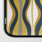 Hourglass Abstract Mid Century Modern Retro Pattern in Mustard Yellow, Navy Blue, Grey, and White Laptop Sleeve Gallery Image 3